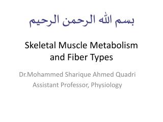 Skeletal Muscle Metabolism and Fiber Types