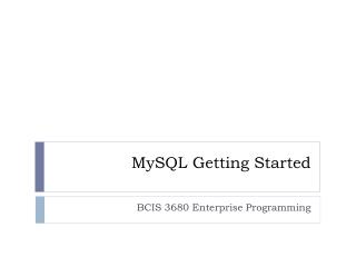 MySQL Getting Started