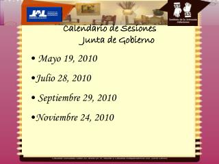 Calendario de Sesiones Junta de Gobierno