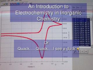 An Introduction to Electrochemistry in Inorganic Chemistry