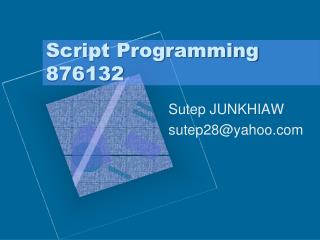 Script Programming 876132