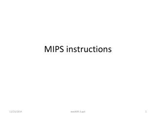 MIPS instructions