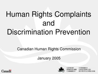 Human Rights Complaints and Discrimination Prevention