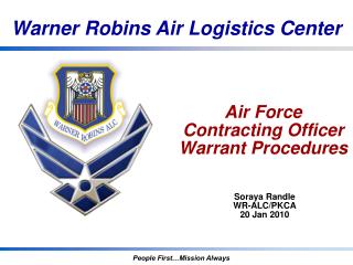 Air Force Contracting Officer Warrant Procedures