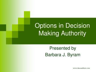 Options in Decision Making Authority