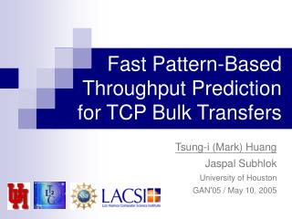 Fast Pattern-Based Throughput Prediction for TCP Bulk Transfers