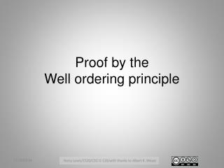 Proof by the Well ordering principle