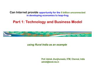 using Rural India as an example
