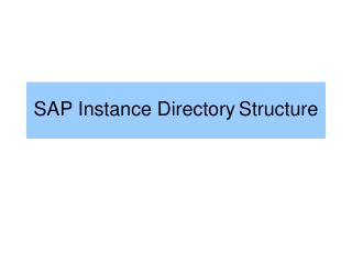SAP Instance Directory Structure