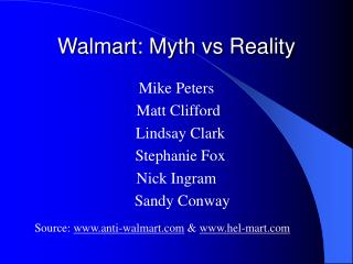 Walmart: Myth vs Reality