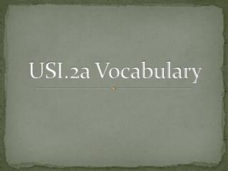 USI.2a Vocabulary