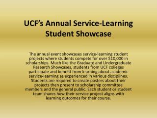 UCF’s Annual Service-Learning Student Showcase