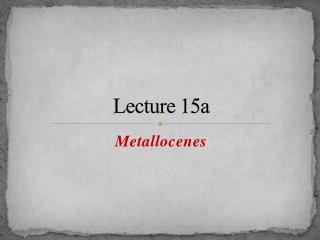 Lecture 15a