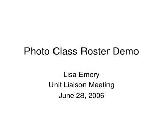 Photo Class Roster Demo