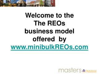 Welcome to the The REOs business model offered by minibulkREOs