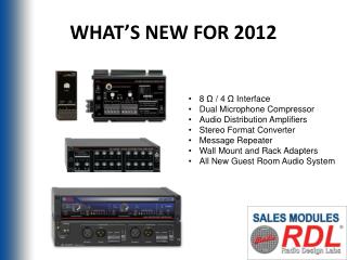 WHAT’S NEW FOR 2012