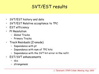 SVT/EST results