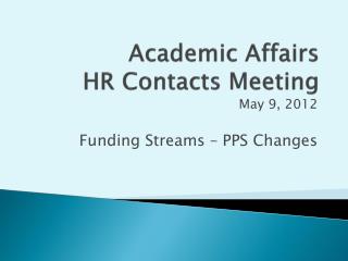 Academic Affairs HR Contacts Meeting