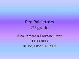 Pen Pal Letters 2 nd grade