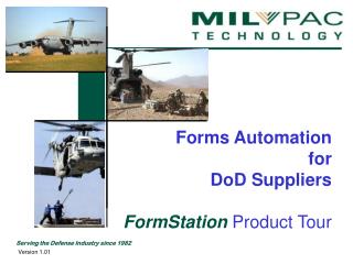 Forms Automation for DoD Suppliers FormStation Product Tour