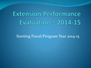 Extension Performance Evaluation – 2014-15