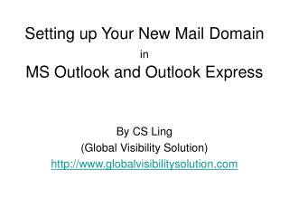 Setting up Your New Mail Domain in MS Outlook and Outlook Express