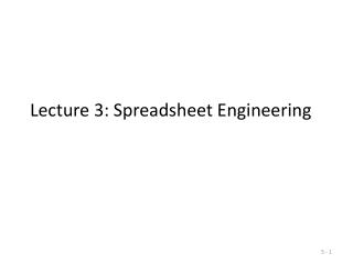 Lecture 3: Spreadsheet Engineering