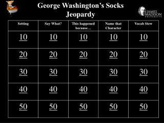George Washington’s Socks Jeopardy