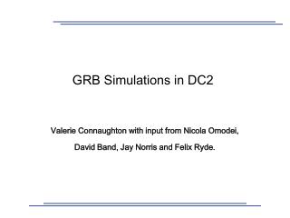 GRB Simulations in DC2