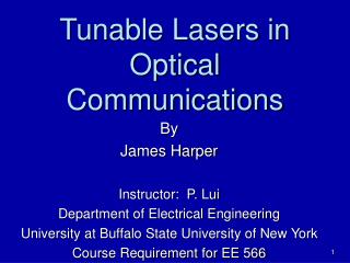 Tunable Lasers in Optical Communications