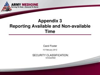 Appendix 3 Reporting Available and Non-available Time