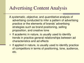 Advertising Content Analysis