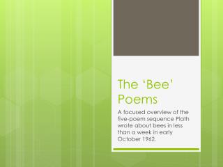 The ‘Bee’ Poems
