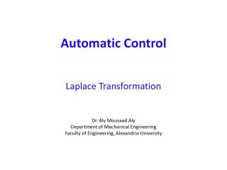 Automatic Control Laplace Transformation