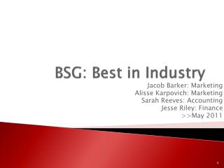 BSG: Best in Industry