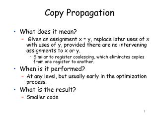 Copy Propagation