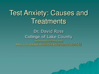 Test Anxiety: Causes and Treatments