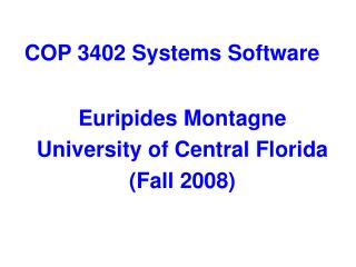 COP 3402 Systems Software
