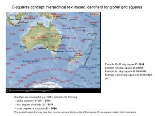 C-squares concept: hierarchical text-based identifiers for global grid squares