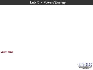 Lab 5 – Power/Energy