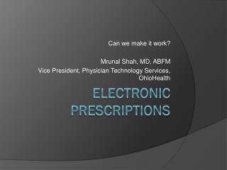 Electronic Prescriptions