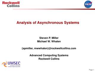 Analysis of Asynchronous Systems