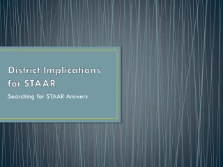 District Implications for STAAR