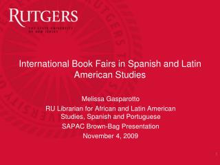 International Book Fairs in Spanish and Latin American Studies
