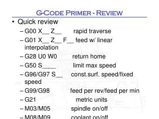 G-Code Primer - Review