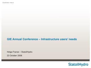 GIE Annual Conference – Infrastructure users’ needs