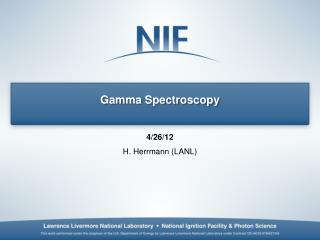 Gamma Spectroscopy