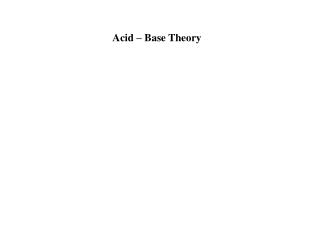 Acid – Base Theory