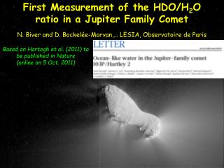 First Measurement of the HDO/H 2 O ratio in a Jupiter Family Comet