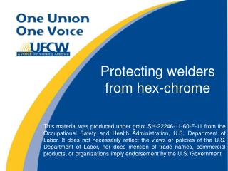 Protecting welders from hex-chrome